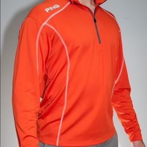 Orange ping 3/4 zip pullover